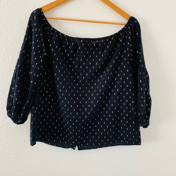 LUCKY 🍀 BRAND navy blue and gold Cold Shoulders - Picture 6 of 8